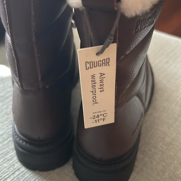 COUGAR “Vantage” Brown Leather Waterproof Combat Boot, size 8, - Picture 4 of 5